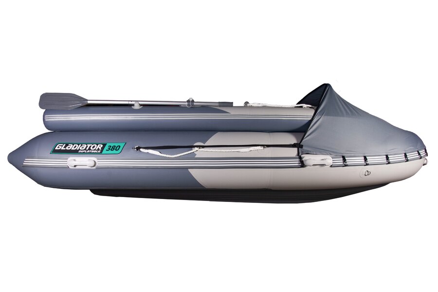 Надувная лодка GLADIATOR E420X светло/темно-серый фото комплектации — купитьу официального дилера GLADIATOR