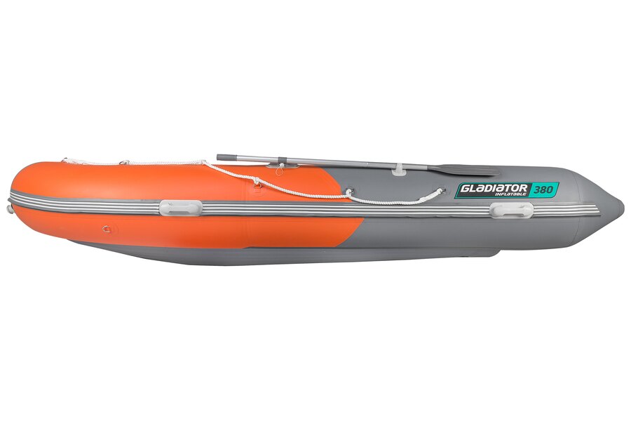 Надувная лодка GLADIATOR E380S оранжево/темно-серый фото комплектации —купить у официального дилера GLADIATOR